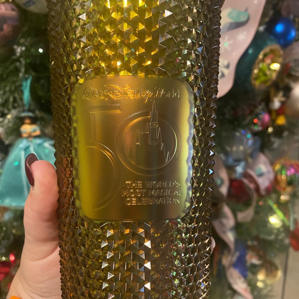 Disney World 50th Anniversary Celebration Grand Finale Starbucks Gold Tumbler✨ - Picture 3 of 5
